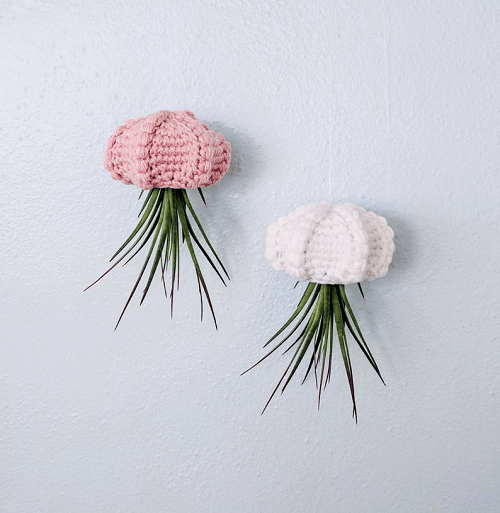 Crochet Jellyfish Air Planter Pattern by Hello Happy