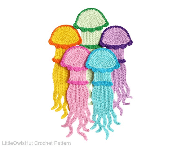 Crochet Jellyfish Bookmark Decor Pattern by Little Owls Hut