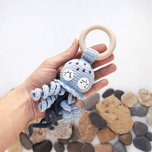 Crochet Jellyfish Rattle Pattern by House Sleeping Toys