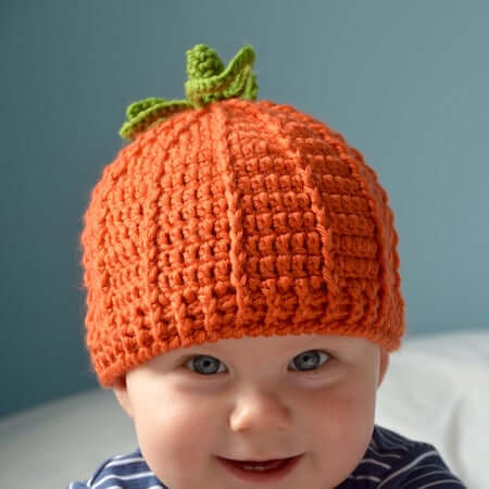 Crochet Pumpkin Hat Pattern by HanJan Crochet