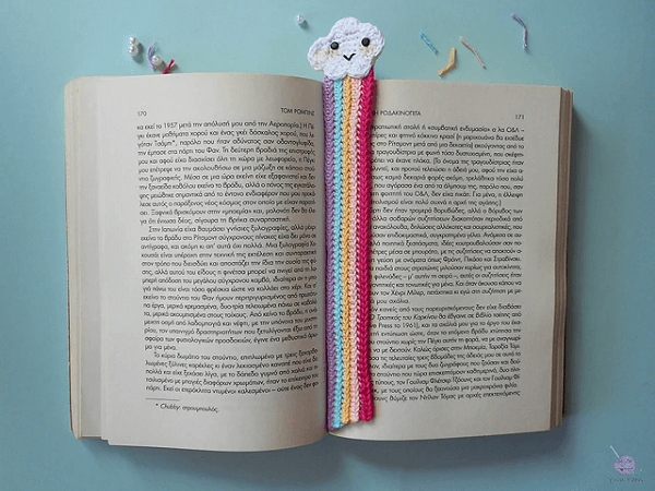 Crochet Rainbow Bookmark Pattern by Yum Yarn