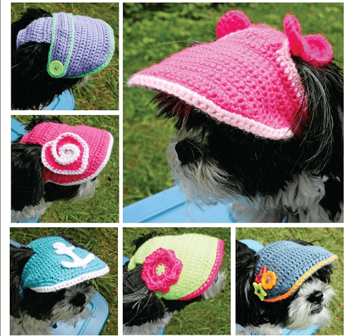 Crochet Dog Visor Hat Pattern For Small Dogs by Dee Fine Boutique