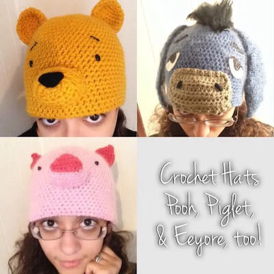 Crochet Winnie The Pooh Hats Pattern by Felt Magnet