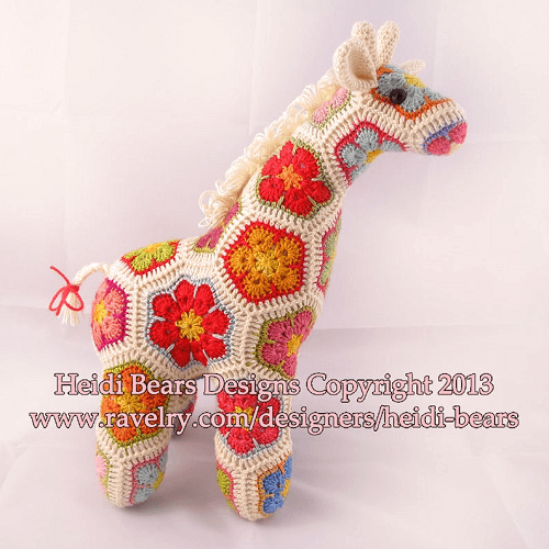 Giraffe African Flower Crochet Pattern by Heidi Bears