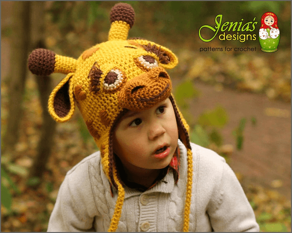 Giraffe Animal Hat Crochet Pattern by Jenia's Designs