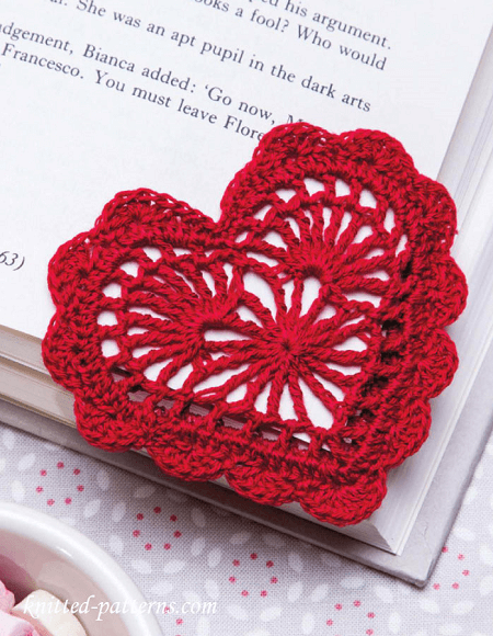 Heart Bookmark Crochet Pattern by Knitted Patterns