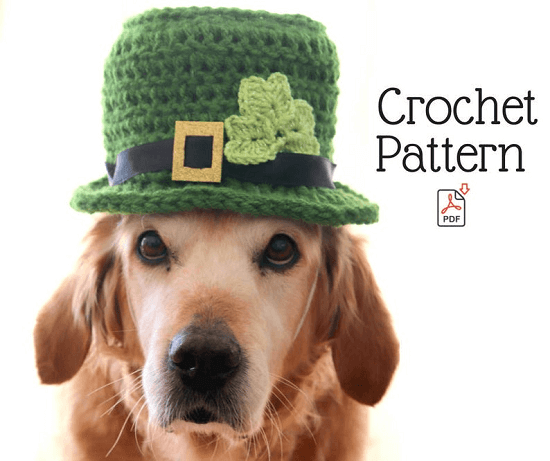 Leprechaun Hat Crochet Pattern For M-L Dogs by Pawsome Crochet