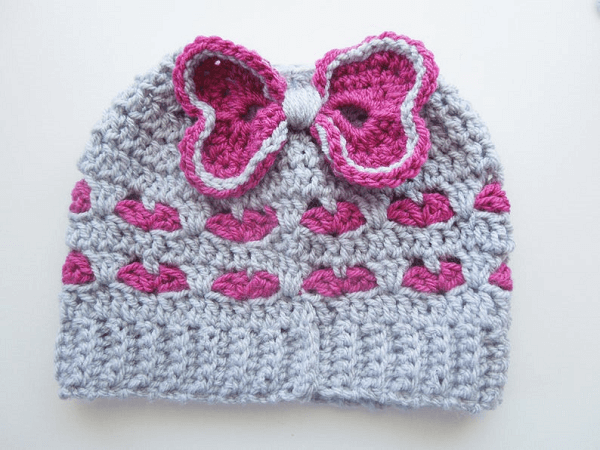 Messy Bun Hat Crochet Pattern by Sarah Taylor Designer