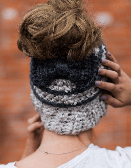 Crochet Messy Bun Hat Pattern by Made With A Twist