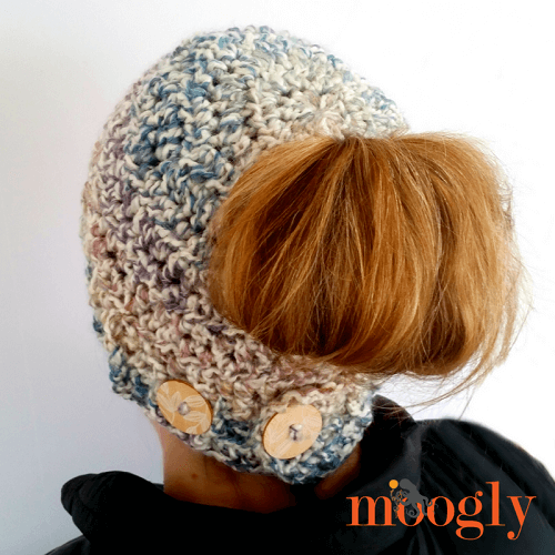 Pick Your Pony Crochet Messy Bun Hat Pattern by Moogly