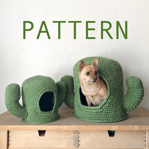 Cactus Pet House Crochet Pattern by Foxalope Fiber Co