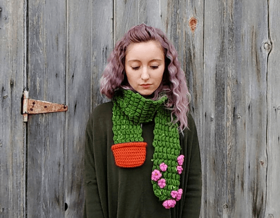 Cactus Scarf Crochet Pattern by Hello Happy