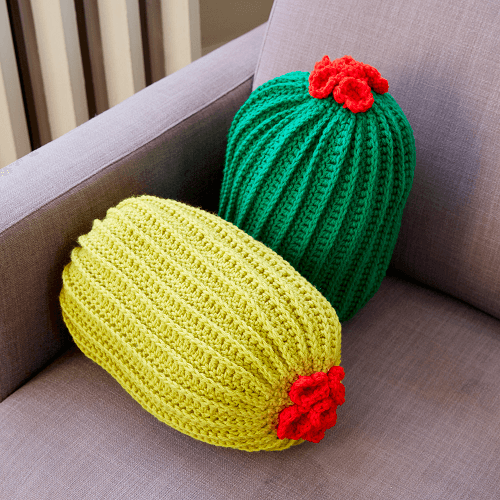 Crochet Cacti Pillows by Yarnspirations