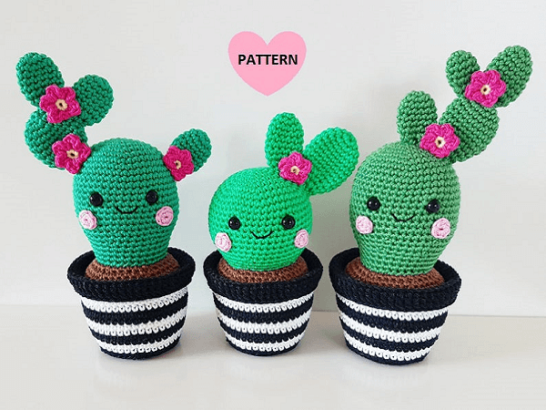 Crochet Cactus Amigurumi Pattern by Super Cute Design Shop