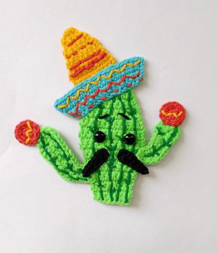 Crochet Cactus Applique Pattern by Fancy Infancy Crochet