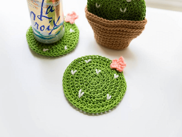 Crochet Cactus Coasters Pattern by Sewrella