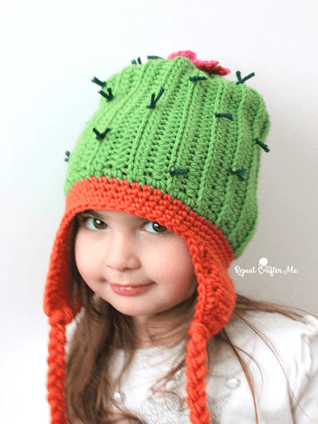 Crochet Cactus Hat Pattern by Repeat Crafter Me