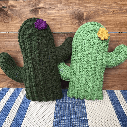 Crochet Cactus Pillow Pattern by A Crafty Concept