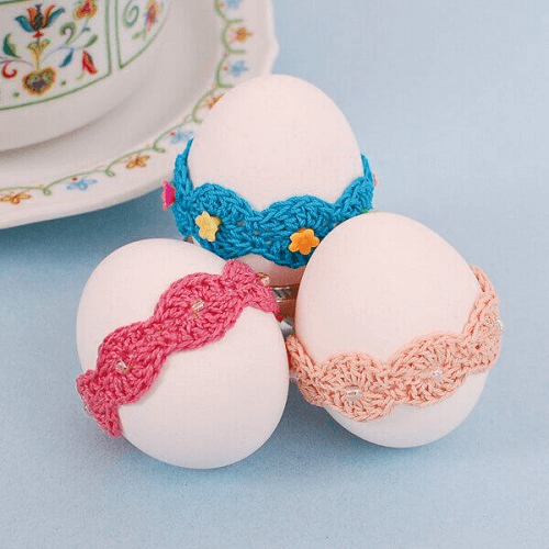 Crochet Easter Eggs Lace Wrap Pattern by Petals To Picots