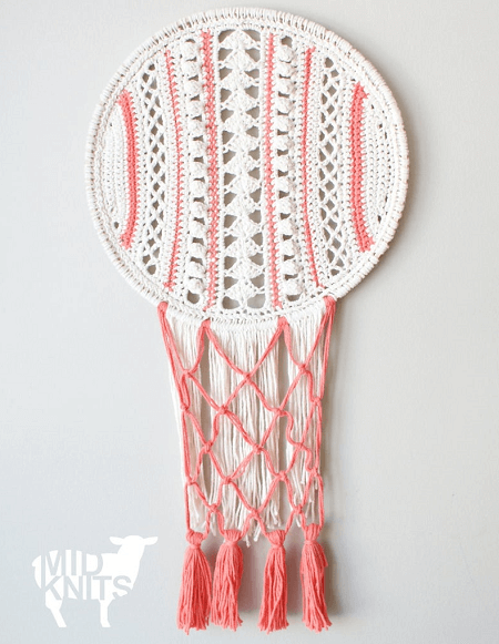 Crochet Lacy Stripes Dream Catcher Pattern by Mid Knits