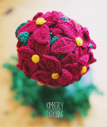 Crochet Poinsettia Topiary Pattern by Just Be Happy