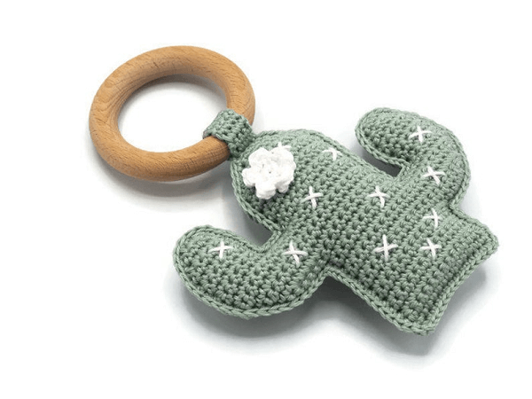 Crochet Rattle Cactus Pattern by KNUFL