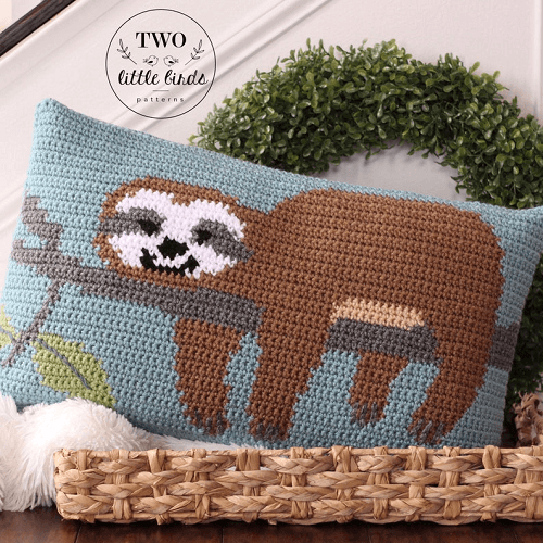 Crochet Sloth Pillow Pattern by TLB Patterns