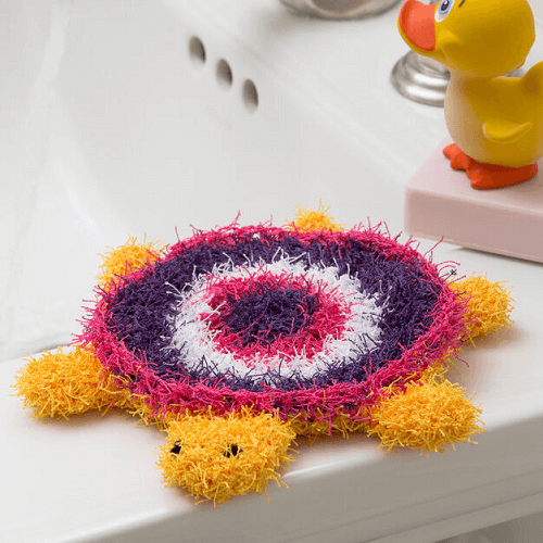 Crochet Turtle Bath Scrubby Pattern by Yarnspirations