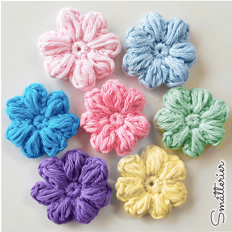 Daisy Face Scrubbie Crochet Pattern by Hilde Ropstad