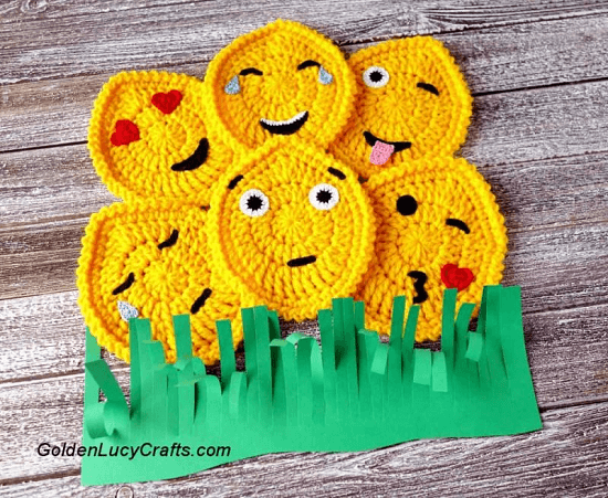 Emojis Easter Egg Crochet Pattern by Golden Lucy Crafts