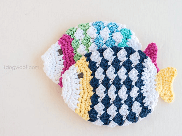 Fish Scrubbie Crochet Pattern by 1 Dog Woof