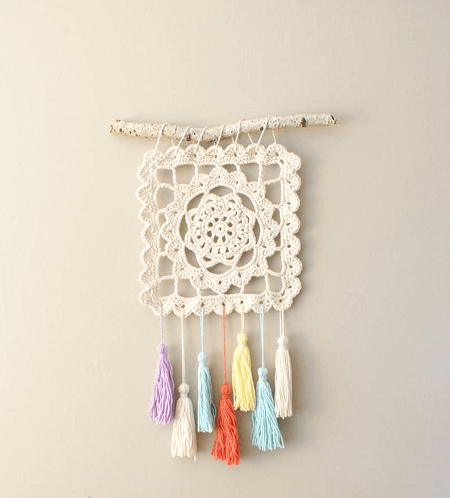 Granny Dream Catcher Crochet Pattern by Mid Knits