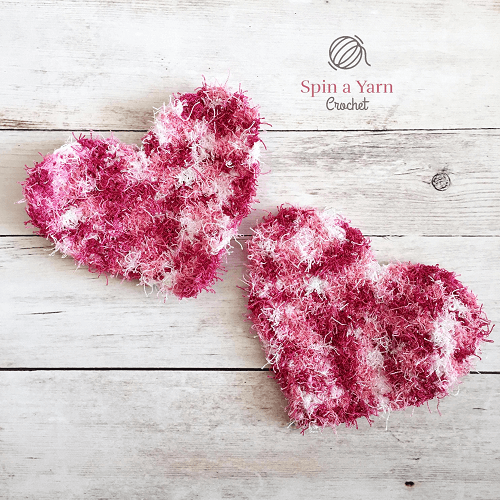 Heart-Shaped Dish Scrubby Crochet Pattern by Spin A Yarn Crochet