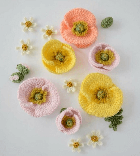 Iceland Poppies Crochet Pattern by Picot Pals