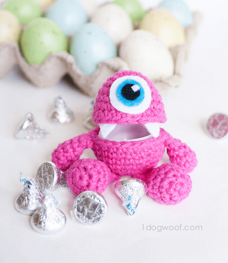 Little Monster Easter Egg Crochet Pattern by One Dog Woof