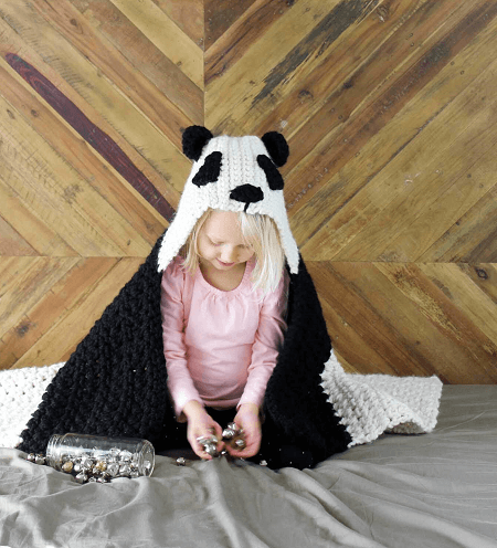 Panda Crochet Hooded Baby Afghan Pattern by Make And Do Crew