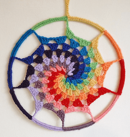 Rainbow Vortex Dreamcatcher Pattern by Lynn Stott