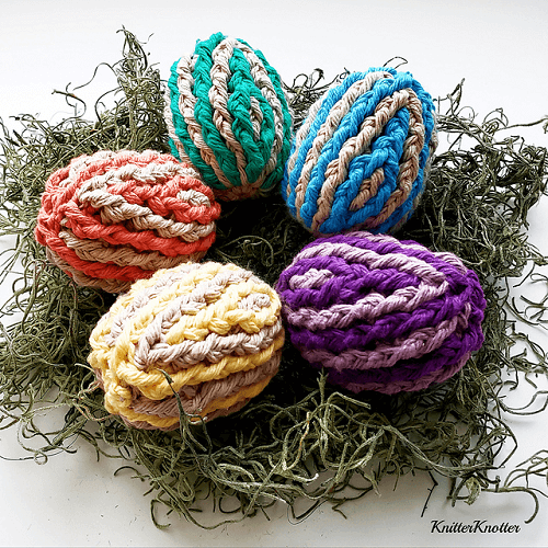 Ribbed Easter Eggs Crochet Pattern by Knitter Knotter