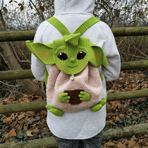 Baby Yoda Backpack Crochet Pattern by Crochet Pattern World