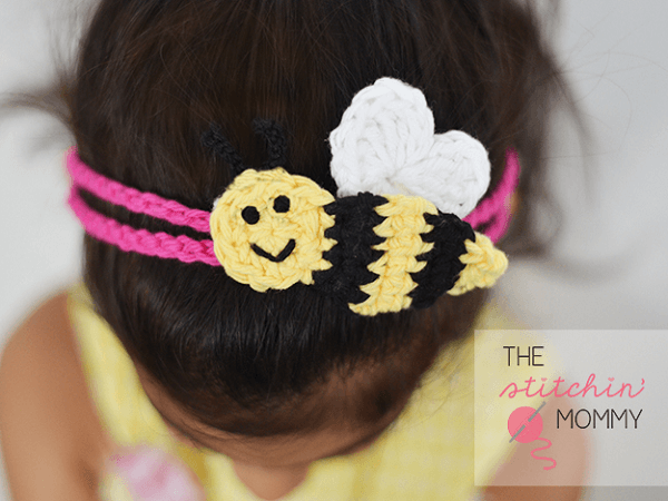 Bee Mine Headband Crochet Pattern by The Stitchin Mommy