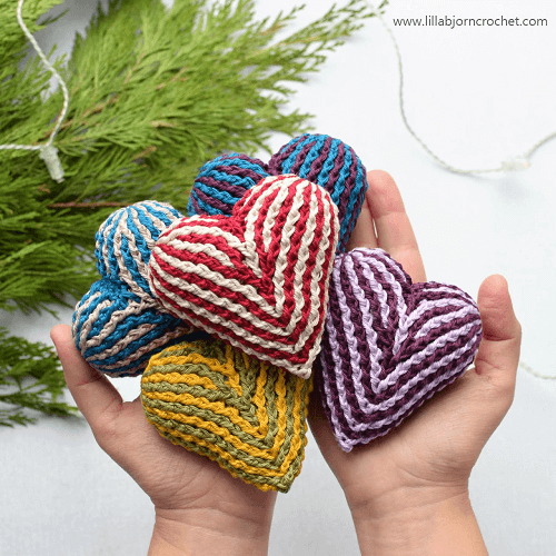 Brioche Heart Crochet Pattern by Lilla Bjorn Crochet