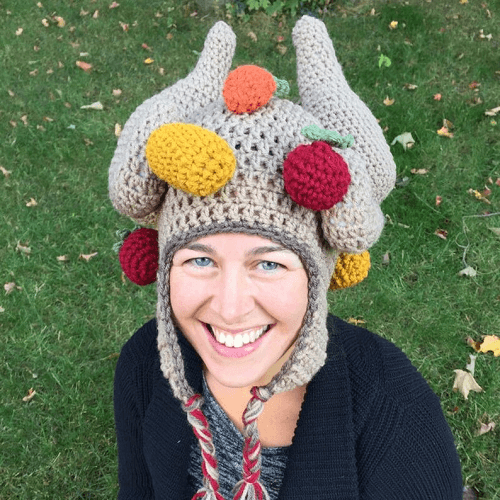 Cooked Turkey With Veggies Crochet Hat Pattern by The Ruthless Crafter