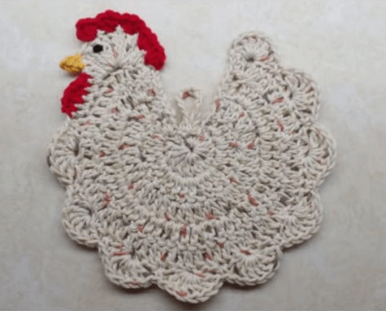 Crochet Chicken Potholder Pattern by Bago Day Crochet
