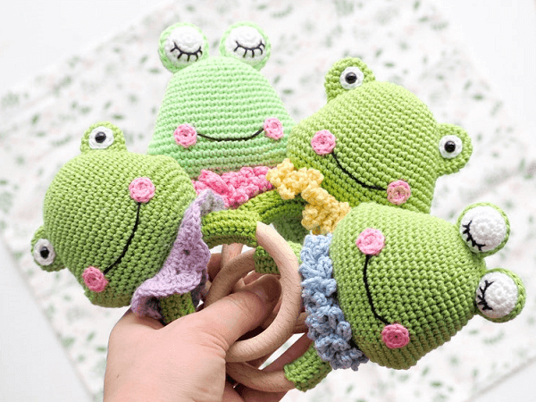 Crochet Frog Rattle Pattern by R Nata