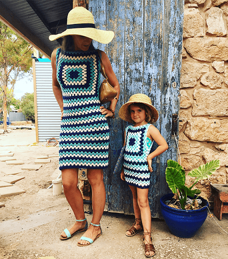 Crochet Granny Square Dress Pattern by Snakewood & Grace