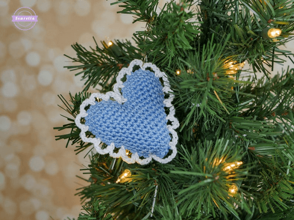 Crochet Heart Ornament Pattern by Sewrella
