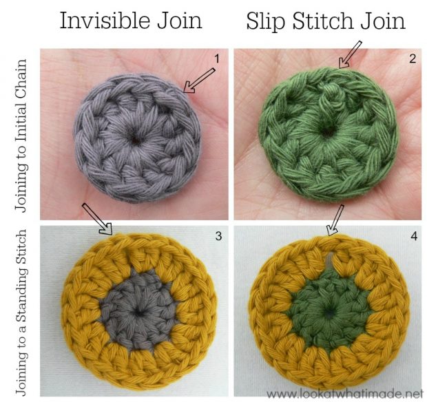 crochet invisible join vs slip stitch join