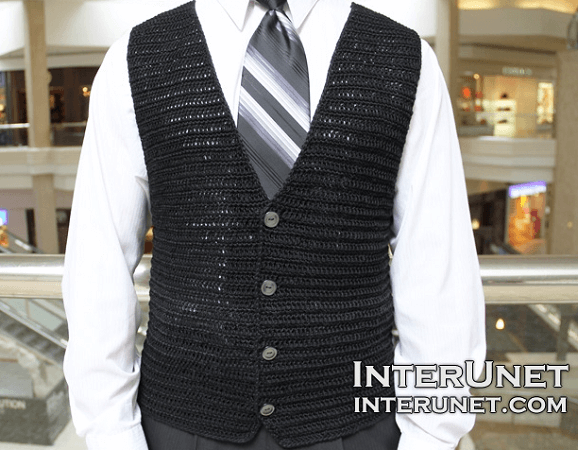 Crochet Men's Vest Jacket Pattern by Interunet