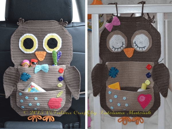 Crochet Owl Organizer Pattern by Vi Talina Craft