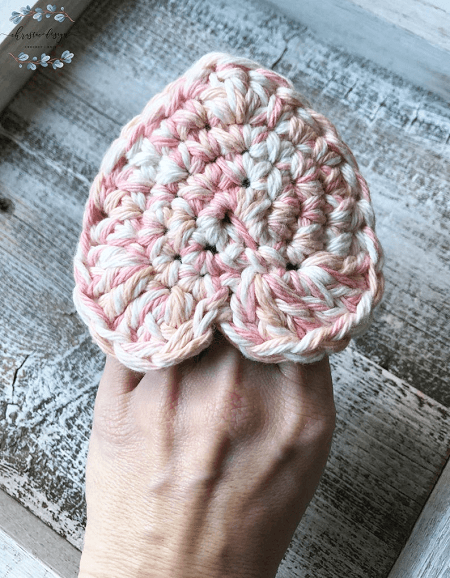 Crochet Pocket Heart Scrubby Pattern by Christa Co Design